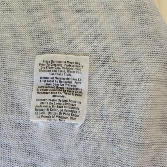 Pure DKNY Linen Open Front Cardigan Sweater Wrap White Size P/S - Picture 10 of 10